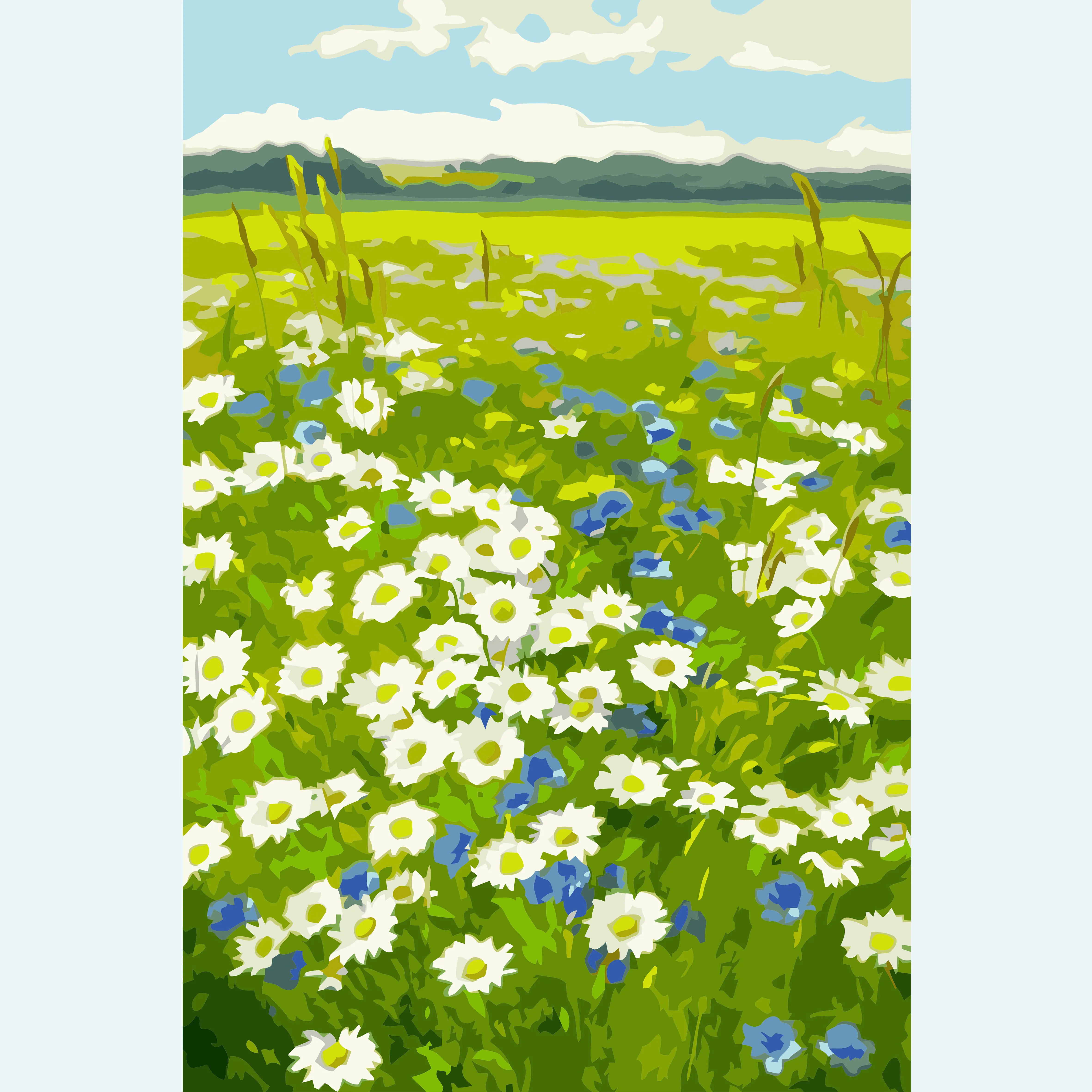 diy paint by numbers style flowers pictures coloring painting by