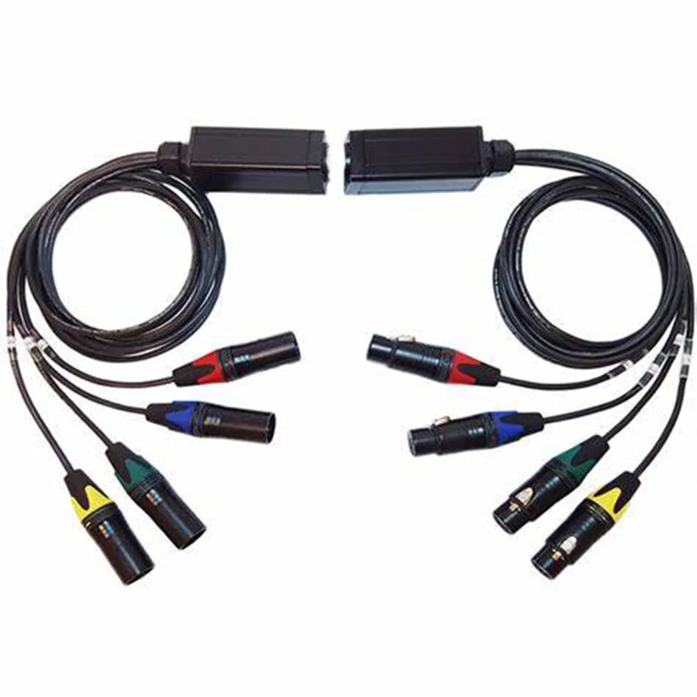 Xlr Connector To Cat5/cat6 Cable Audio Snake 4 Channel 3 Pin