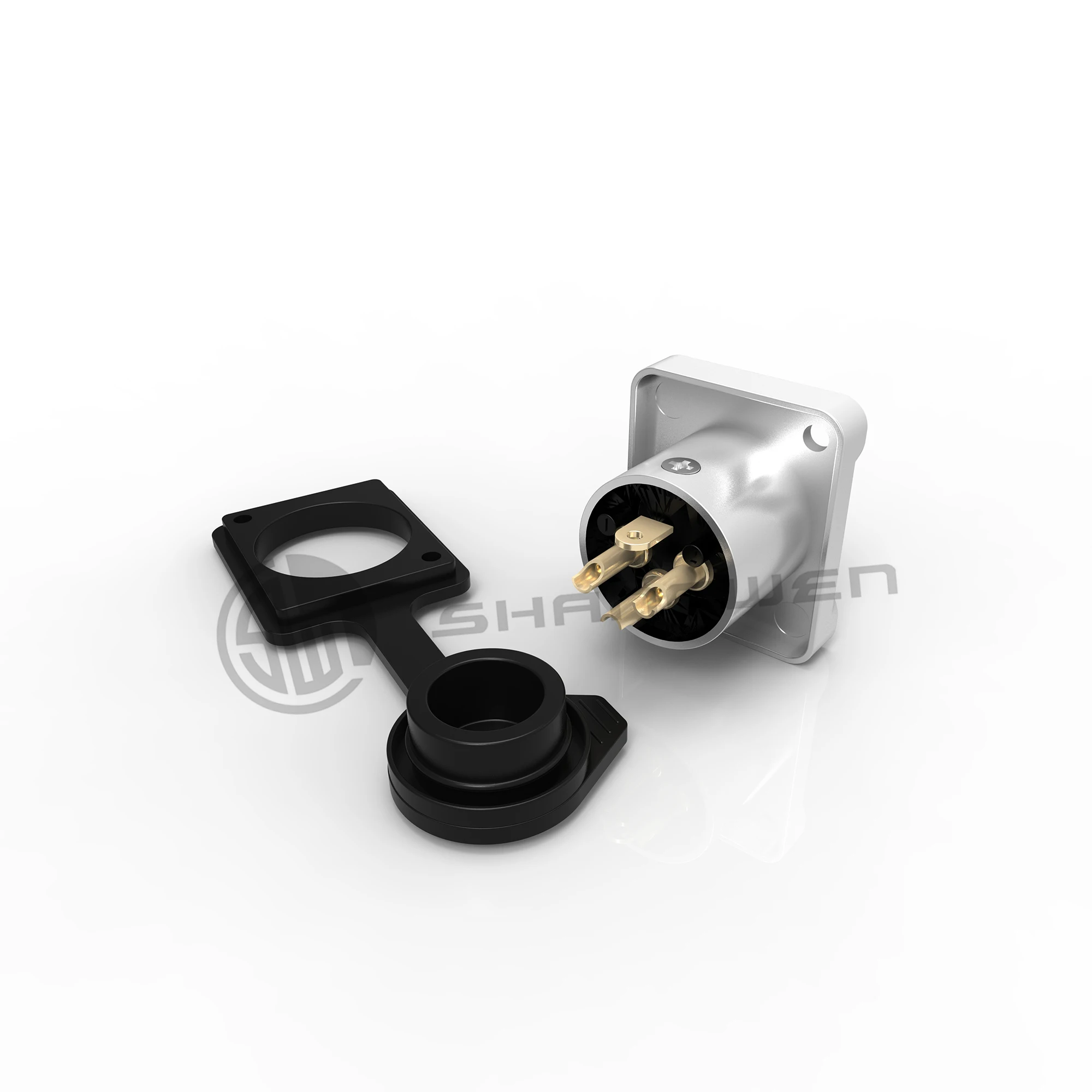 High Quality Black Outdoor Waterproof Ip65 Male Socket Audio XLR Connector 3 Pin