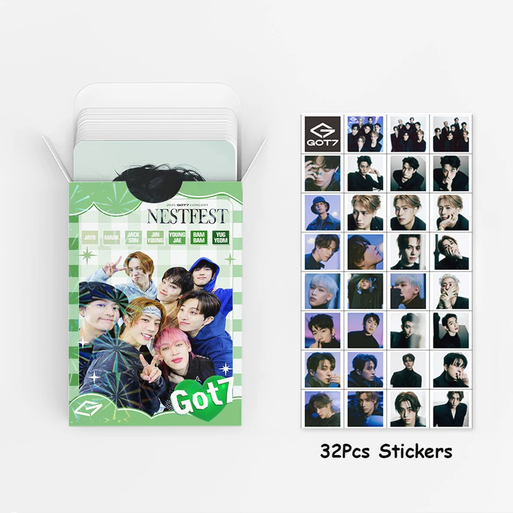 KPOP 92Pcs/Box GOT7 WINTER HEPTAGON Album Lomo Cards Stickers Mark