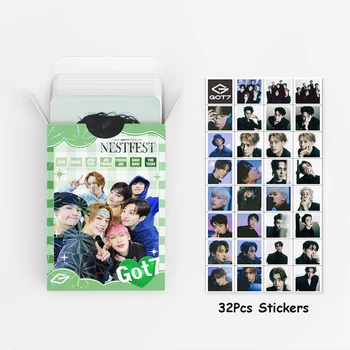 KPOP 92Pcs/Box GOT7 WINTER HEPTAGON Album Lomo Cards Stickers Mark