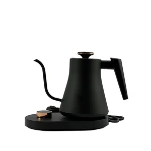 Wholesale 304 Stainless Steel Cordless Gooseneck Electric Kettle EU/US Standard Smart Temperature Display Long Neck Hotels