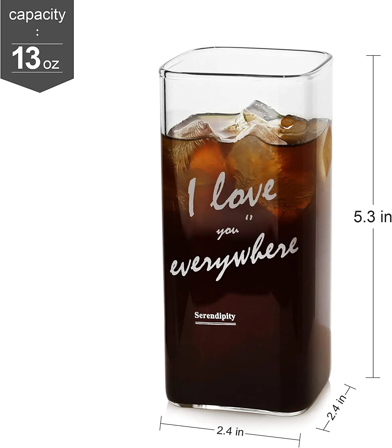 6-Ounce Pint Glasses, Set of 2 Large Drinking Cup Glassware for Water, Juice, Iced Tea, Cocktails