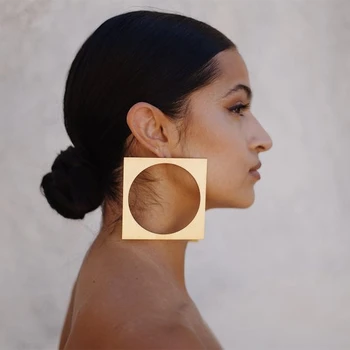 Mirror geometric acrylic oversize earrings for girl