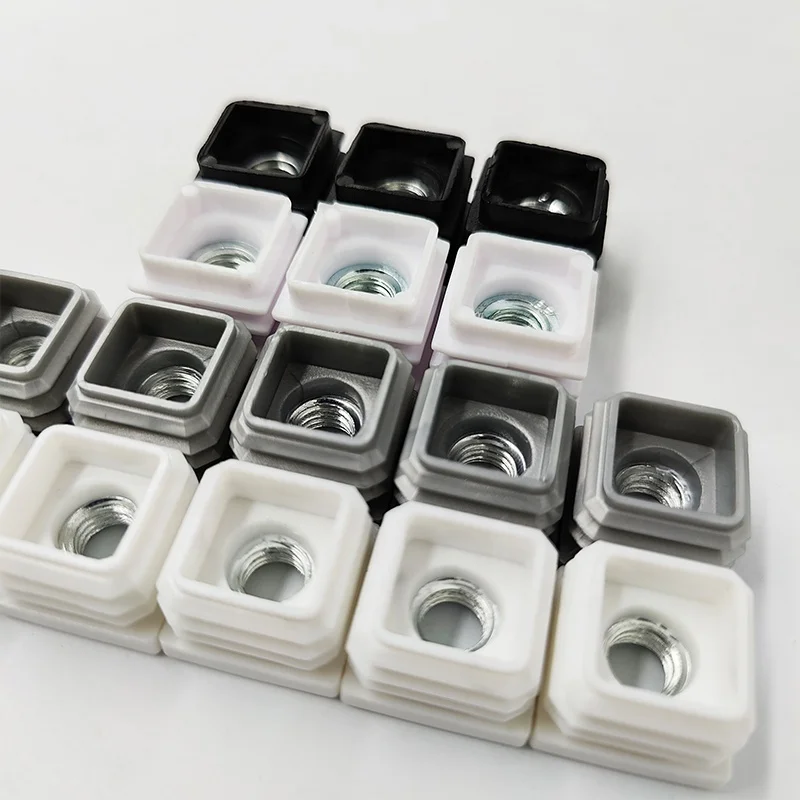 Tube Plastic Inserts square End Thread Cap Nut Plug for Table Legs