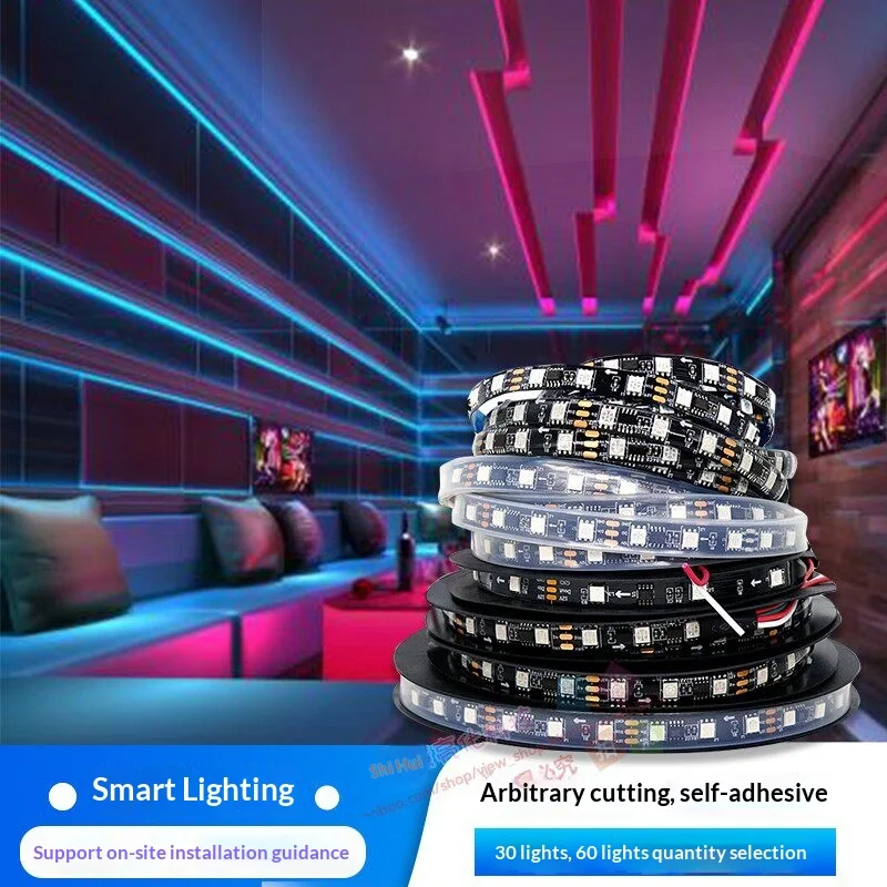 Schallgesteuerte Kupfer-LED-Lichtleiste 12 V mit dynamischer, programmierbarer RGB-Beleuchtung nach WS2811-Norm, CE-zertifiziert, für Küchen, 1 Jahr Garantie