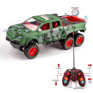 EPT 1:16 Remote Control Military Climbing Car Toy 6WD 6CH Rc Climbing Car Kids Boy Toy Rc Car with Light Spray