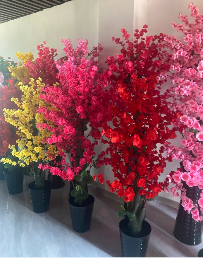 Knstlicher Strauch Hoteldekoration Goldener Banyan Silberner Banyan  Sonnenblumentopf Getopfter Pfirsichbaum Simulierte Grnpflanze