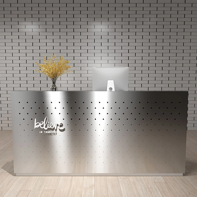 Reception Desk Table with Drawers and Cabinets Suitable for Cash Registers in Salon Reception Rooms Stores