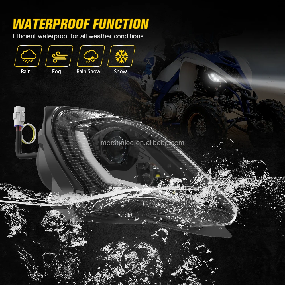 Emark Led Headlight For Yamaha Atv Raptor 700 20062022 Dot Atv Headlight For Yamaha Yfz 450