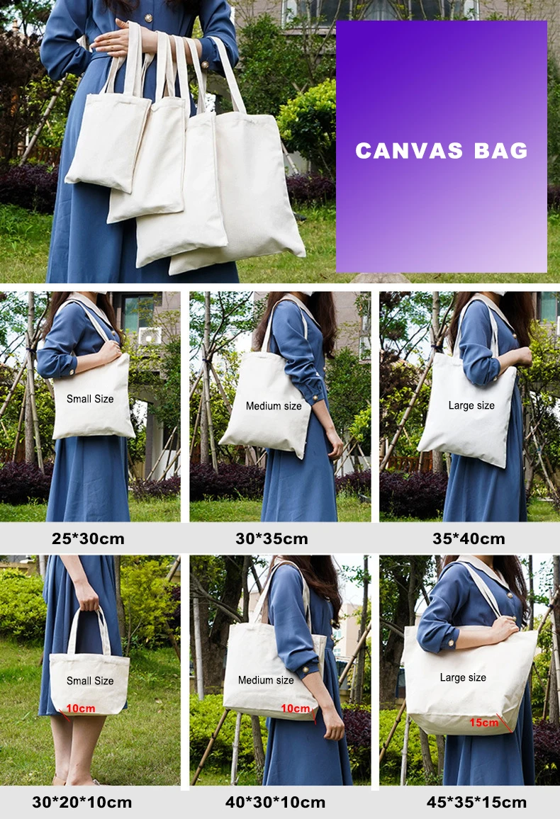 Women's Raw White Canvas Bags Plain Tote Bag Cotton Canvas Bag Many