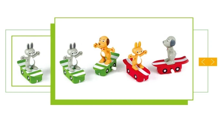 Пластиковая мультяшная игрушка-животное, заводная игрушка, кролик и собака, подарок для ребенка