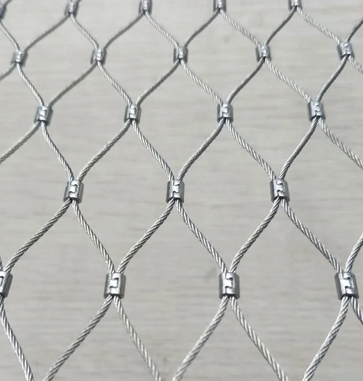 Animal Zoo Stainless Steel Wire Protective Cable Rope Mesh / Cable Mesh Green Plant Climbing Trellis Walls