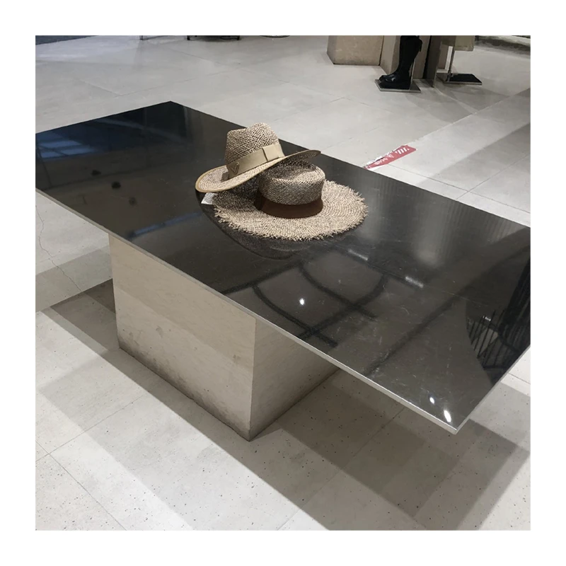 Modern Style Nakajima Display Table Cream Natural Marble Dining Table for Restaurant and Clothing/Shoe Store Wholesale