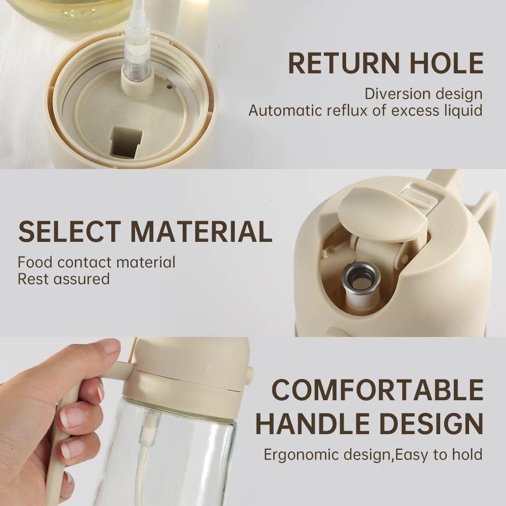 Multi-Functional Kitchen Accessory 2 in 1 Glass Oil Dispenser and Oil Sprayer Kitchen Cooking Oil Spray Bottle for Easy Cooking