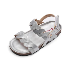 Fashion New Summer Soft Leather Non-slip Baby Barefoot Baby Shoes Cork Beach Children Sandals Girl