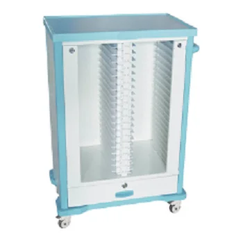 ACB-08 Medical Trolley 20 Cases Stainless Steel Patient Record File Hospital Room Use Medical Chart Holder