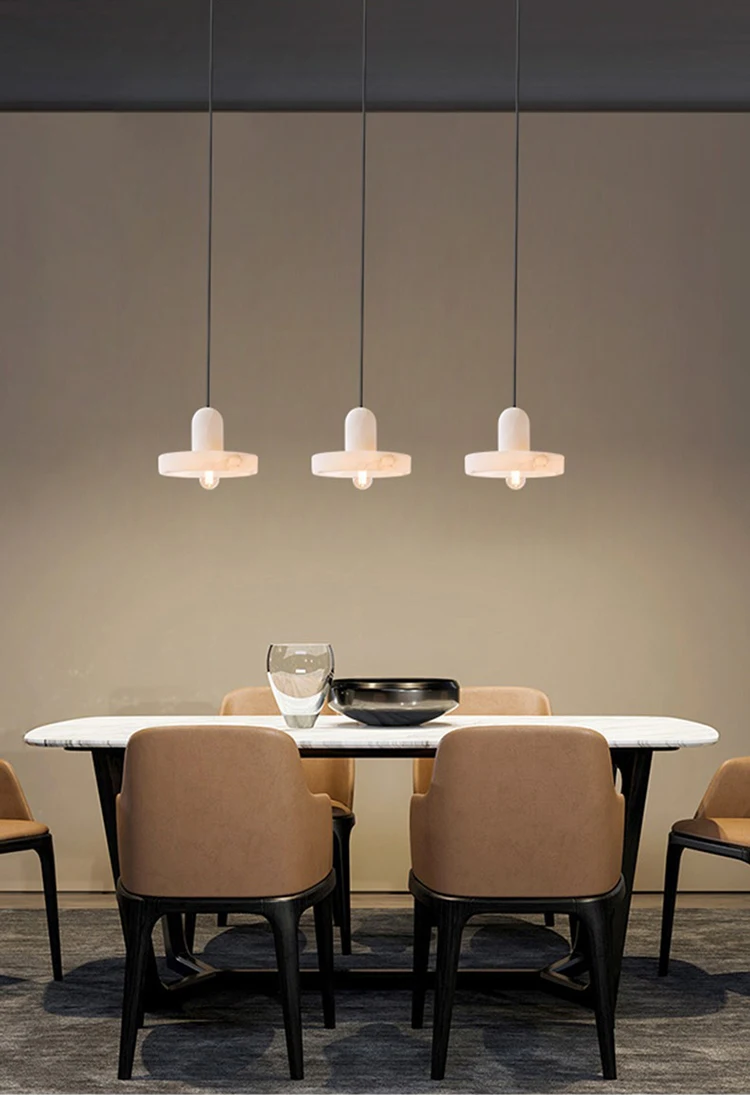 Zhongshan Lighting Fixtures Luxury Natural Marble Pendant Light Creative Hanging Wire Design for Dining Rooms Bar Counters