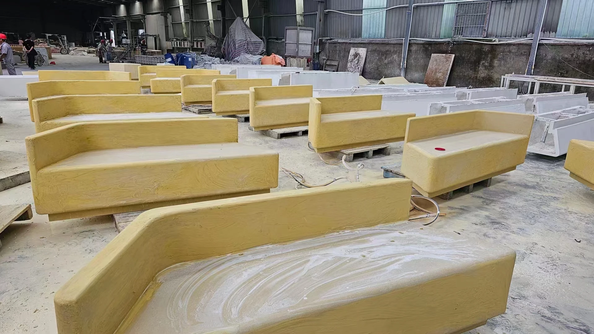 Customized GRC Concrete Overlay Garden Process  Balustrades & Handrails
