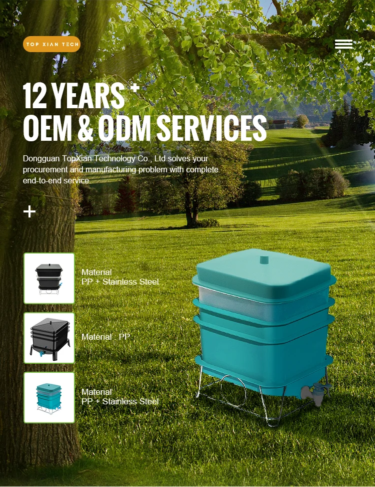 Customize 3-Tray Worm Bin for Garden Composting - Topxian