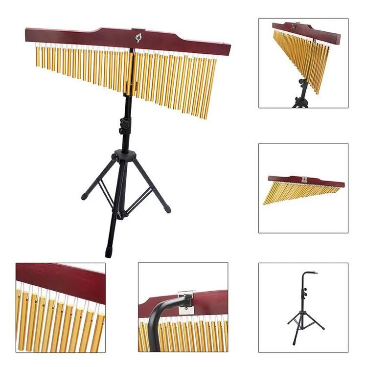 Carillon à Vent 36 Cloches En Alliage D'aluminium Avec Trépied Réglable - Instrument De Percussion Décoratif Support Réglable Carillon