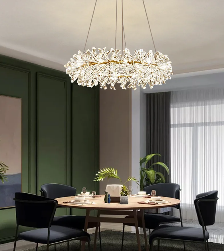 Interior Garland Diameter for Home Hotel Restaurant Office Ring Design Crystal Ring Chandelier