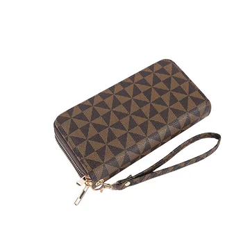 Luxury Designer PU Leather Small Purses Long Wallet Wholesale Low Cheap Price Zipper Polyester Candy Letter for Women Men