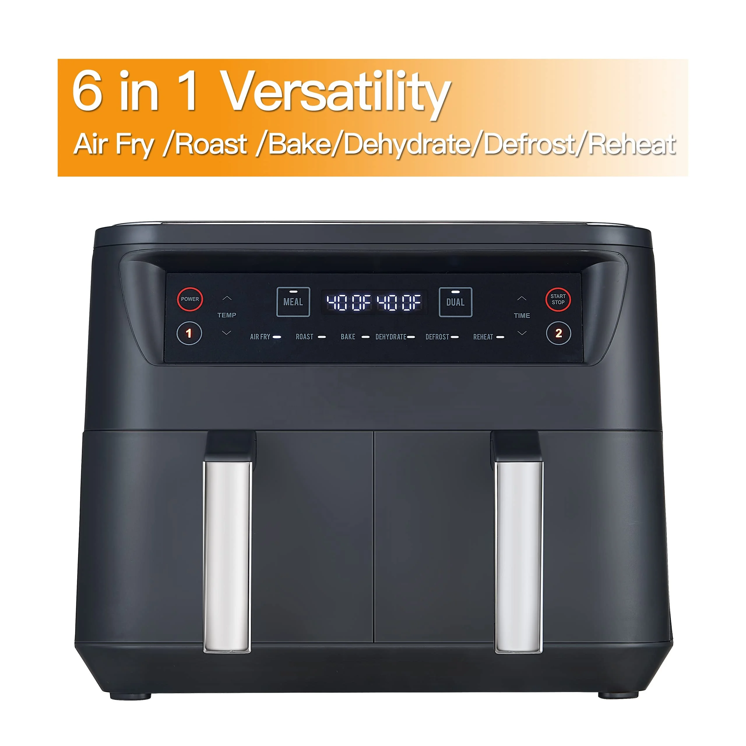 Buy Wholesale China Household 9l Touch Screen Double Air Fryer Electric  Deep Fryer Oven Smart Air Fryers With 2 Independent Baskets & Air Fryer 2  Baskets at USD 45