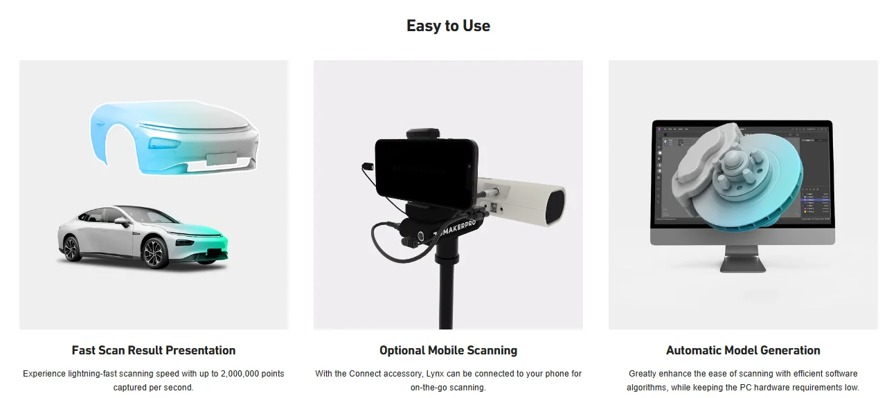 Scanner 3D Portatile Lynx Di 3DMakerpro - Precisione 0,1mm, 10 FPS, Per Stampa 3D E Modellazione - Foto 8