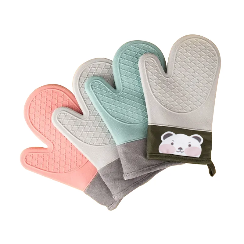 Heat Resistant Silicone Microwave Mitten Kitchen Cooking Gloves With ...