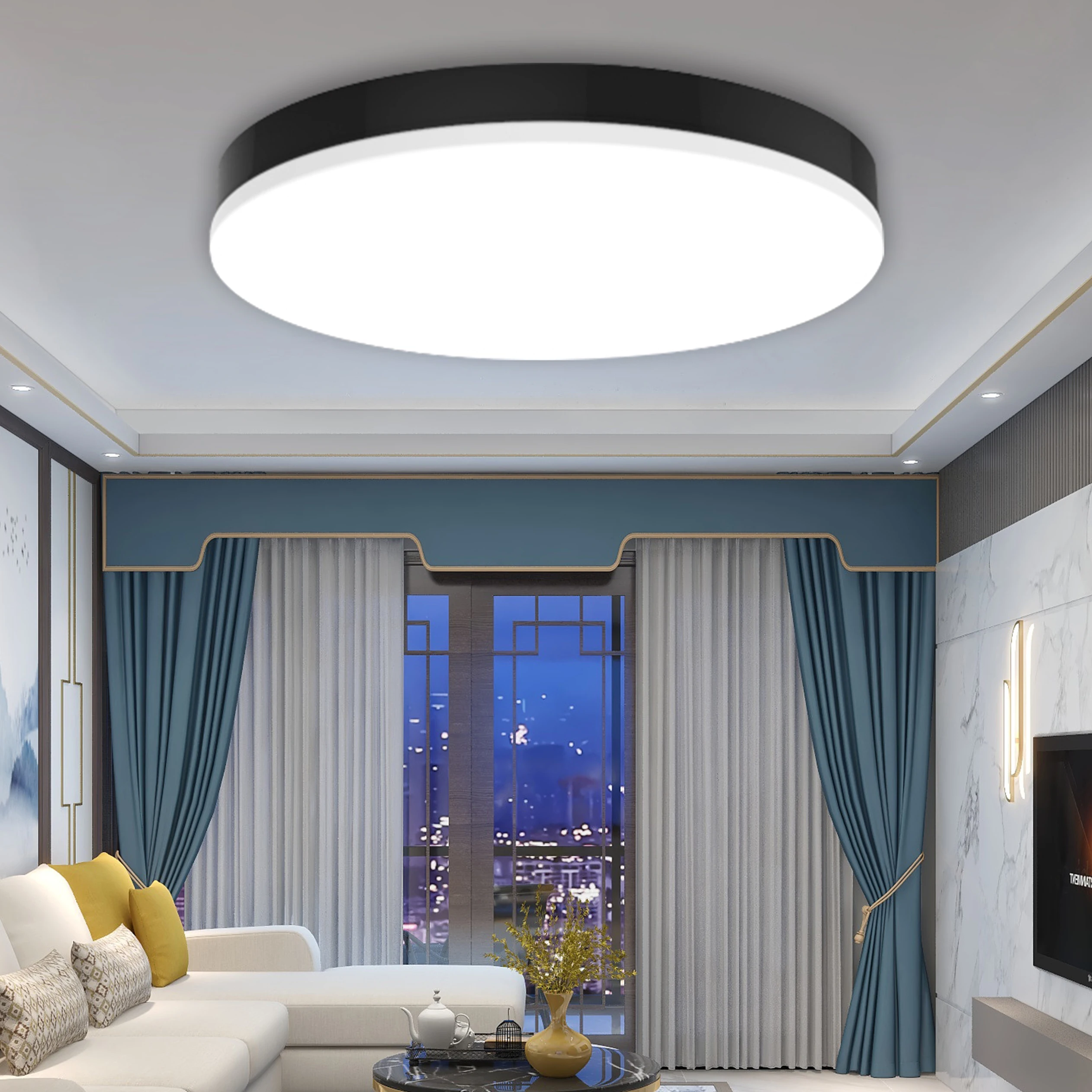 Modern Slim Sensor Ceiling Light Round IP54 Dimmable CCT Adjustable Smart LED Night Lamp
