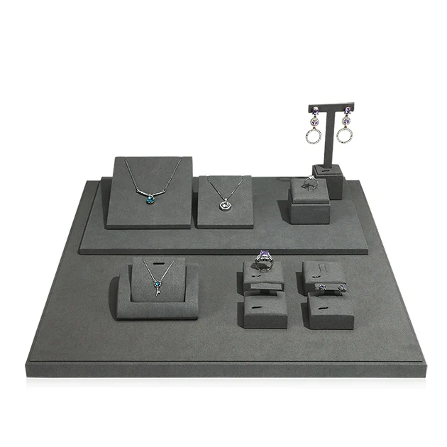 Creative Co-Op Modern Jewelry Stand - Black Metal With Leather Wrap, 9x3.5x10.5 Inches