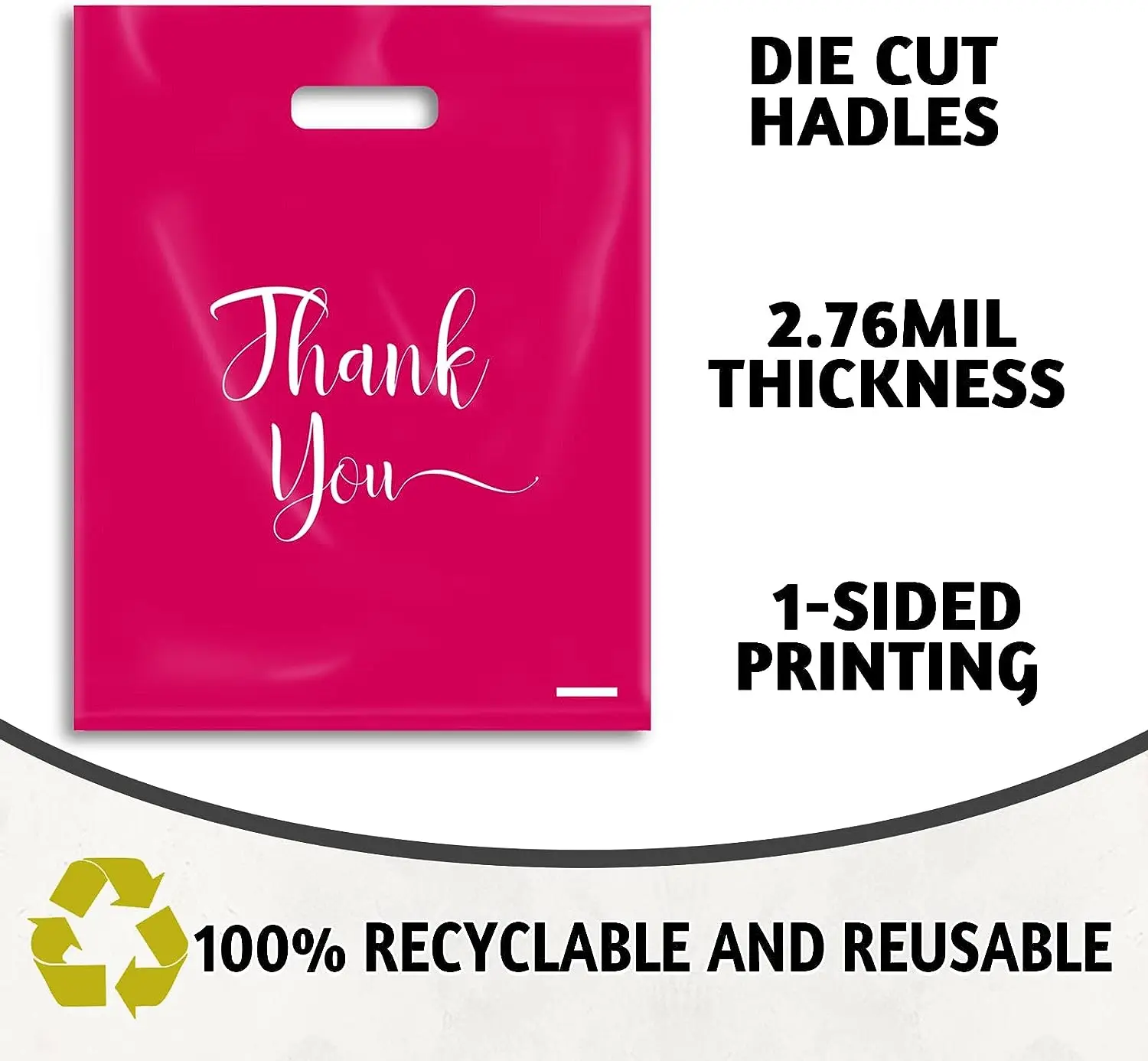 High Quality Custom Size Bulk Reusable Plastic Merchandise Thank You Gift Bags for Shopping Gift Boutique Packaging Products