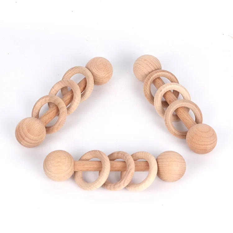 Wooden Rings Rattle Natural Wooden Rattle Beech Wood Ring - Buy Molar Teether Ring Rattle ...