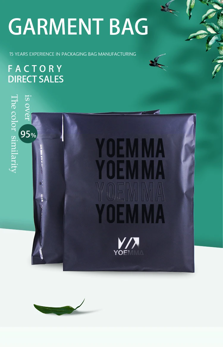 Custom Logp Matte Black Shoes & Clothing Packaging Poly Mailer Shipping