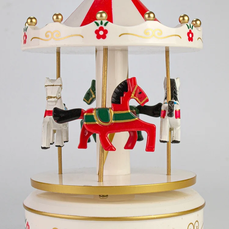 Classical Style Wind up Horse Carousel Music Box