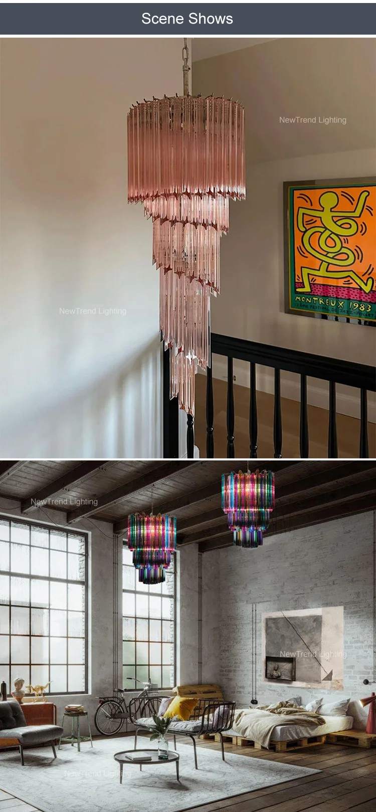 cpl 460 romantic french style murano glass chandelier  creative retro led pendant light for bedroom  dining-5