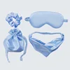 4-piece set-blue-storage bag-hair tie-hair band