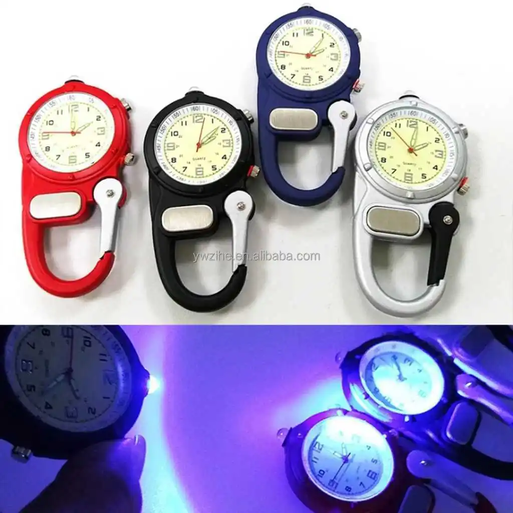 Portable Mini Clip Microlight Watch Carabiner Fob Watch Portable Mini  Microlight   Carabiner Fob Watch