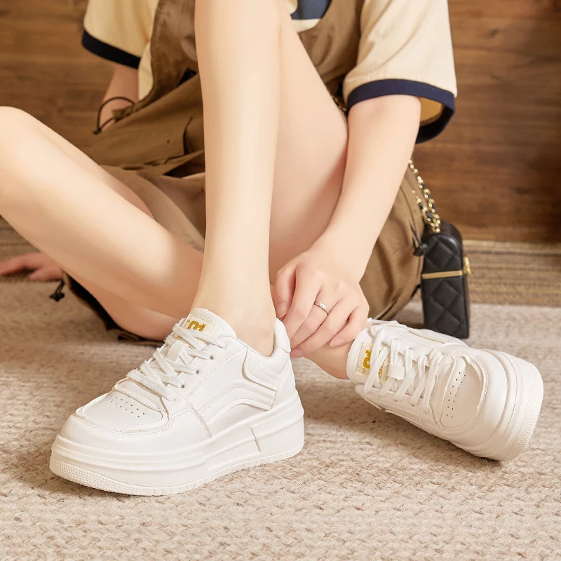 High Heel Sneakers Big Sole White Sneakers Chunky Heel Big Sole