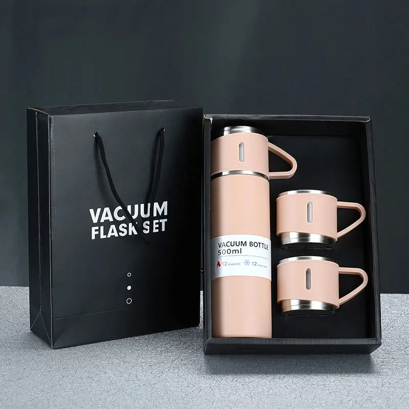 Custom Logo Stainless Steel Travel Thermal Mug Vaccum Flask And Cups