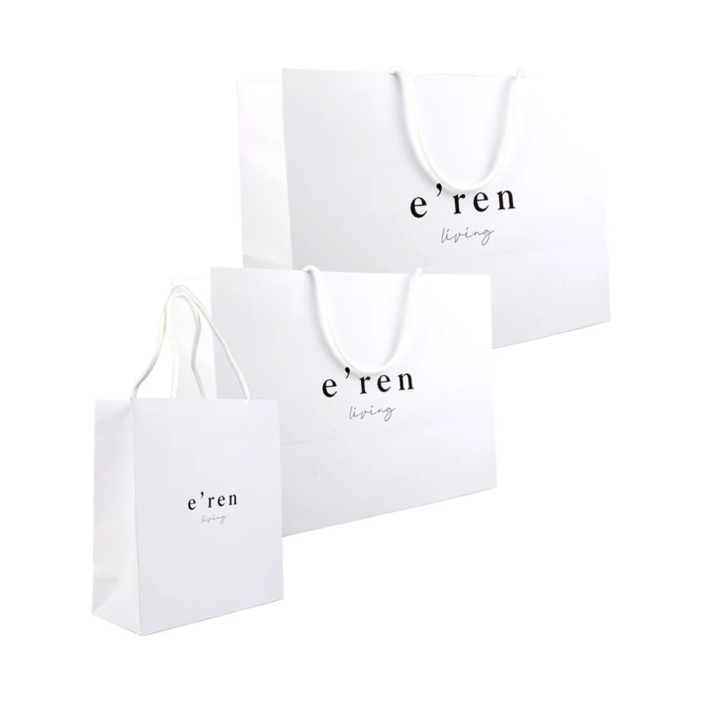 White Creative Paper Bags Custom Die Cut Capacity 2kg