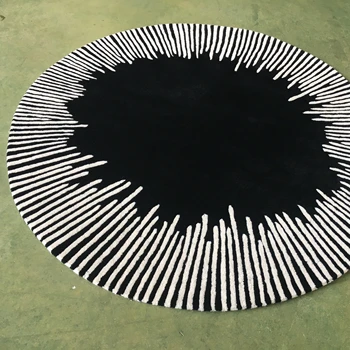 Factory 3D Design Handmade New Zealand Wool Pet Friendly Non-Slip Medium Pile Modern Area Rugs Living Room Large Tufted Carpet