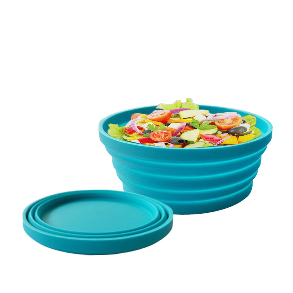 Silicone Expandable Collapsible Salad Bowl for Travel Camping Hiking