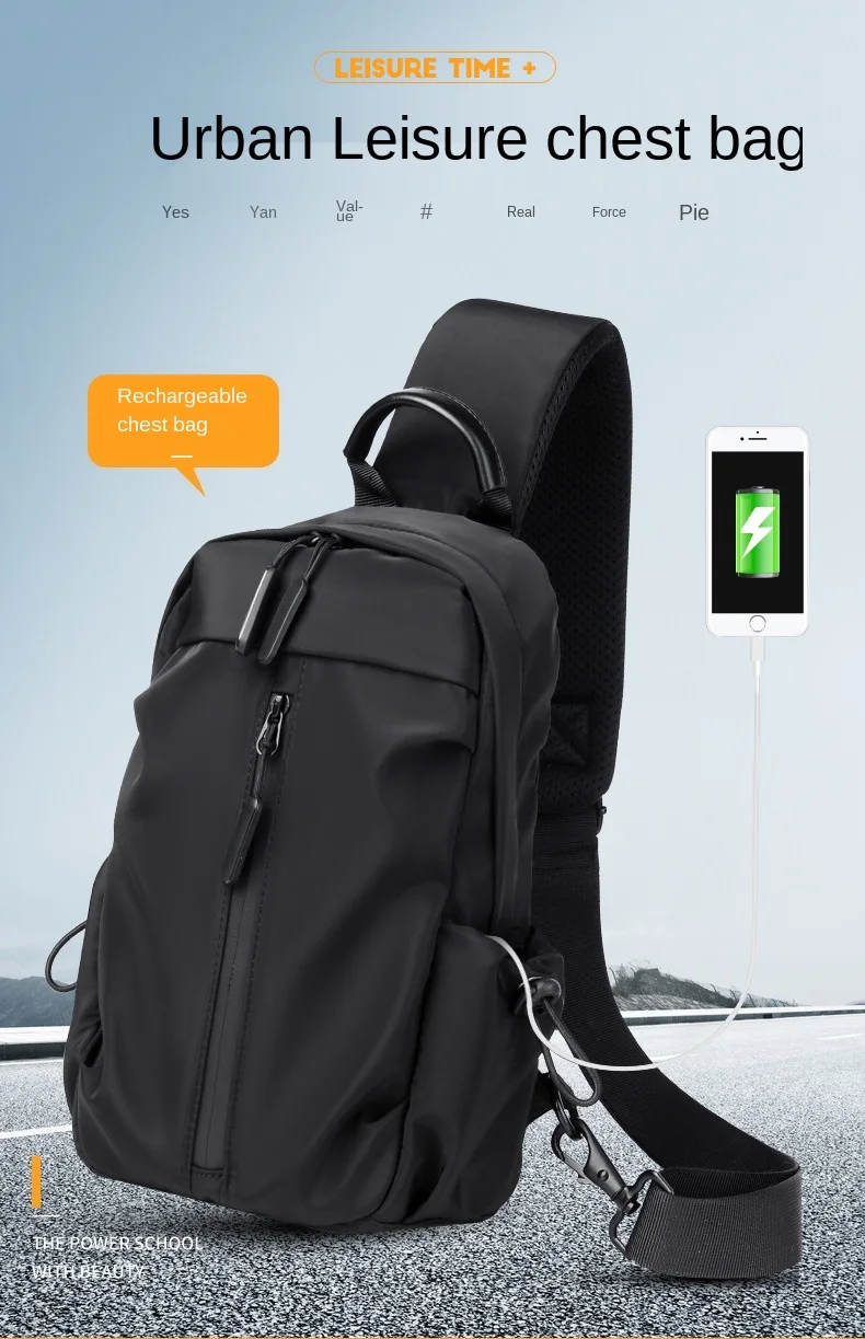 Men's new trendy business and leisure multi-function business travel single shoulder messenger bag