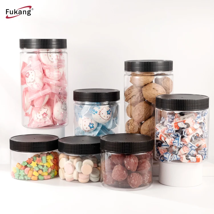 Wholesale Small Candy Nut Jar Food Grade Pet Plastic Packing Jar With