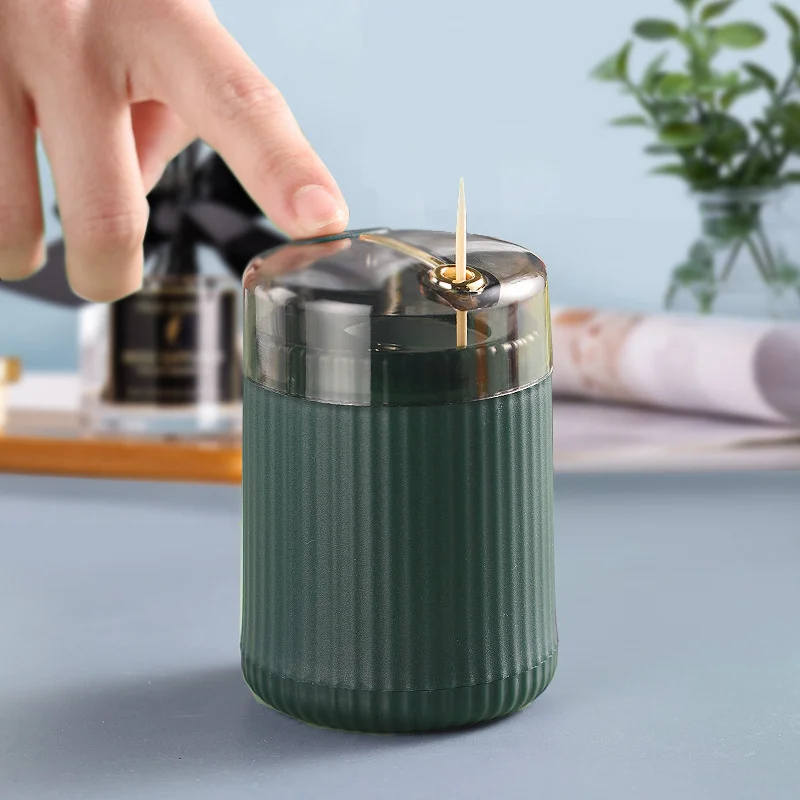 Portable Automatic Press Toothpick Dispenser Storage Box Plastic Toothpick Holder Container Organizer