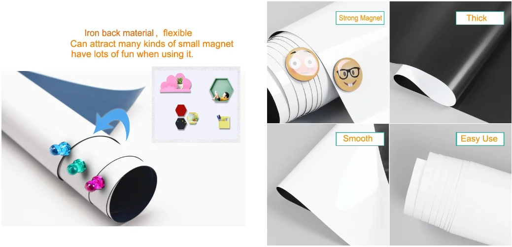 Custom Dry Erasable Whiteboard Roll With Self Adhesive