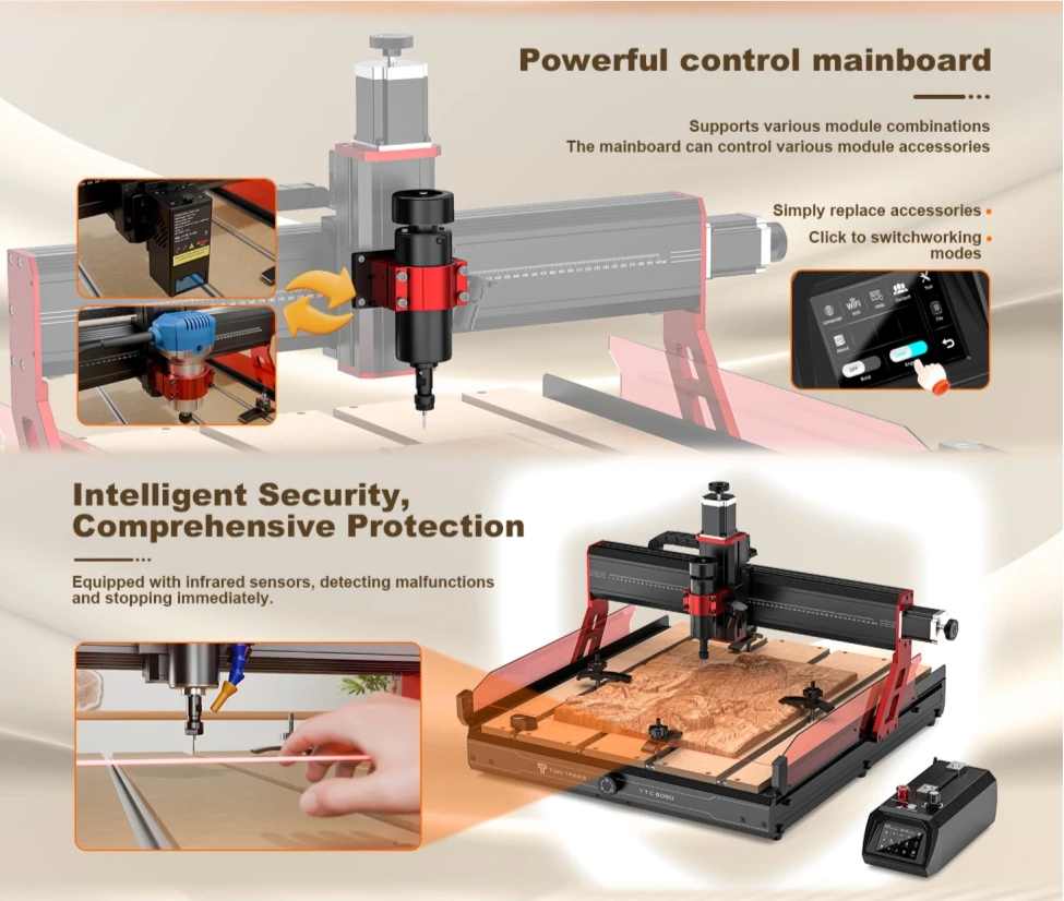 Twotrees 6050 Heavy Duty 4 Axis CNC Router Machine for Wood