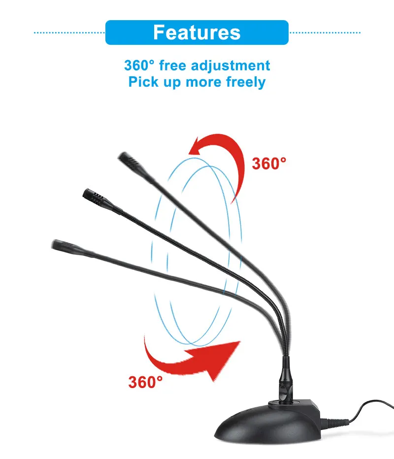 MY MIC EJU02 professional USB gooseneck microphone condenser mic table desktop conference microphone for meeting room